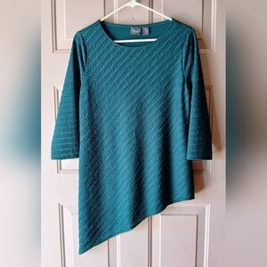 Teal Asymmetrical Women's Blouse